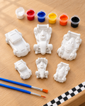 Paint Your Own Race Car Plaster Kit for Kids, 6 Car Figures, Boys Craft Kit, Birthday Party Activity, Christmas Gift, Stocking Stuffer