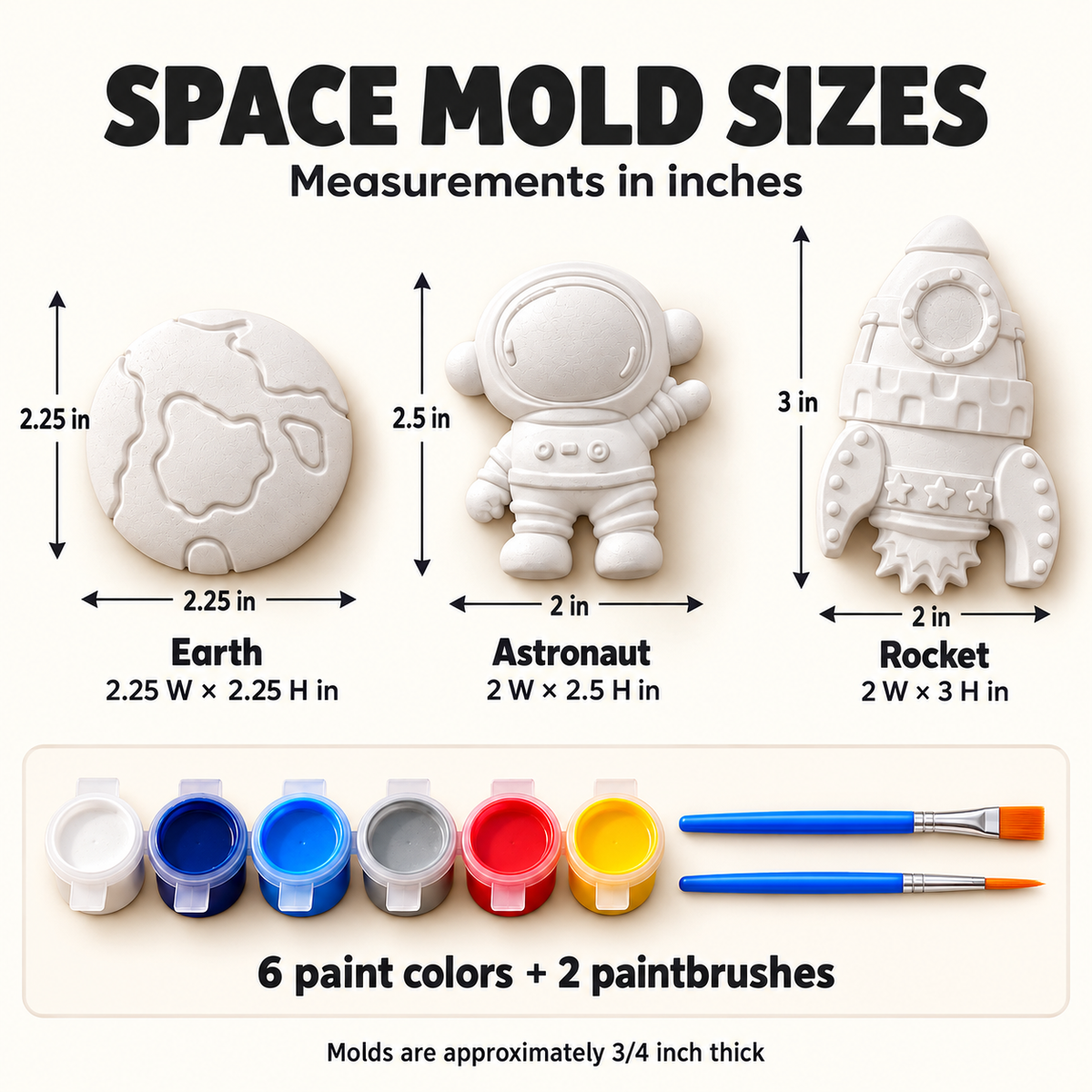 Space Party Favors, Paint Your Own Astronaut Rocket Kit, Kids Craft, Screen Free Activity, Christmas Gift, Stocking Stuffer, Space Birthday