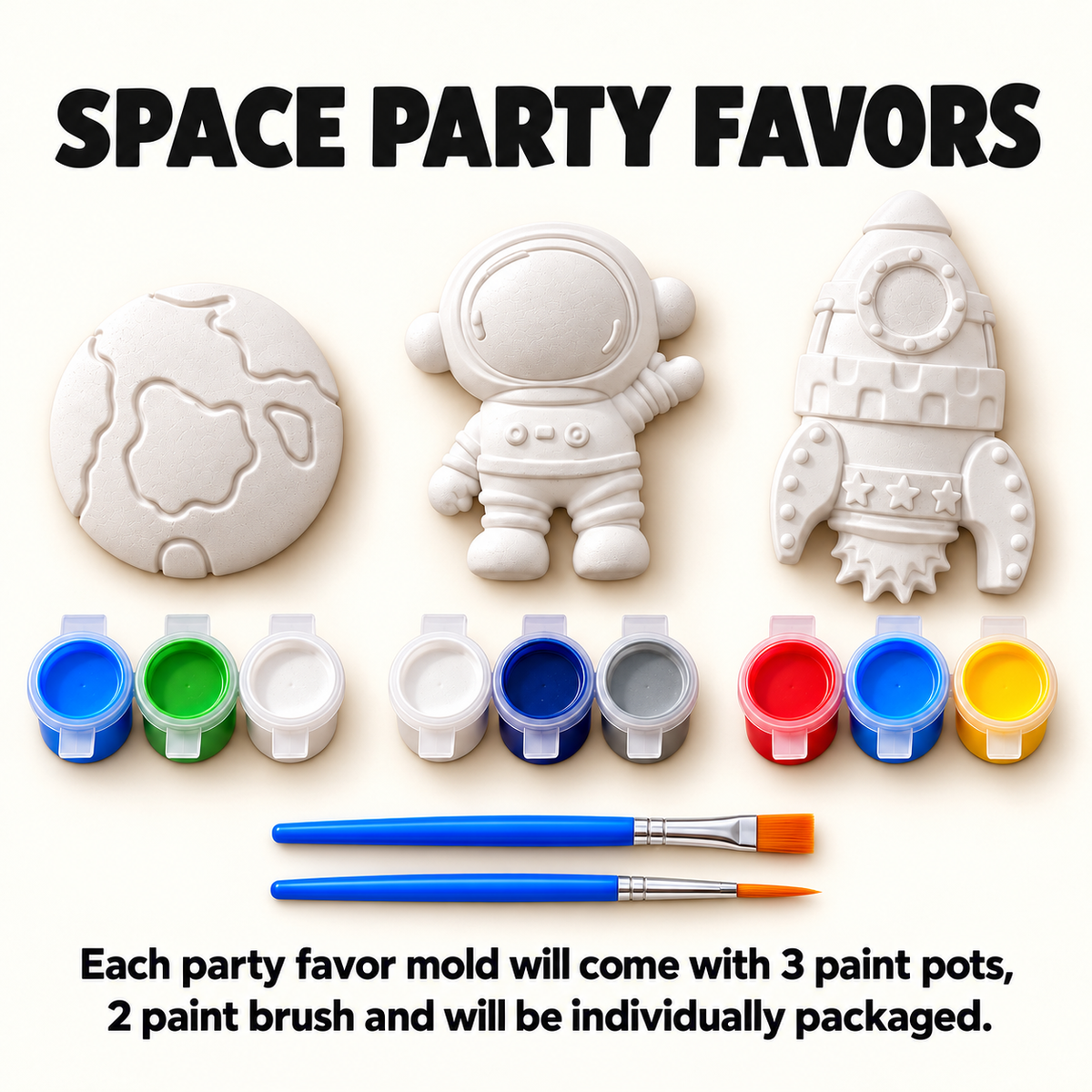 Space Party Favors, Paint Your Own Astronaut Rocket Kit, Kids Craft, Screen Free Activity, Christmas Gift, Stocking Stuffer, Space Birthday