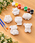 Paint Your Own Animal Plaster Kit for Kids, 6 Woodland Safari Figures, Kids Craft Kit, Birthday Party Activity, Christmas Stocking Stuffer
