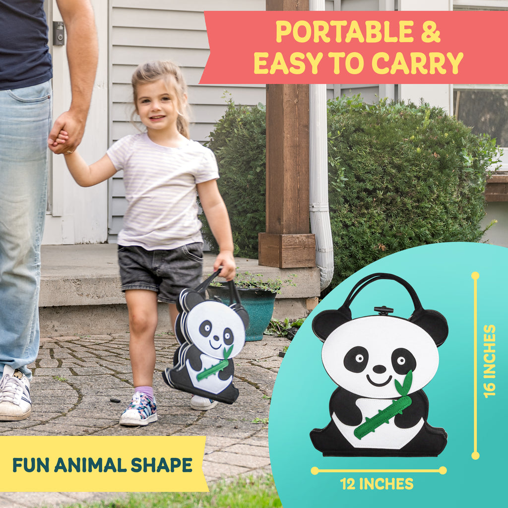 Panda - Toddler Montessori Busy Board Book – 6-in-1 Sensory & Fine Motor Activity Book